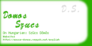 domos szucs business card